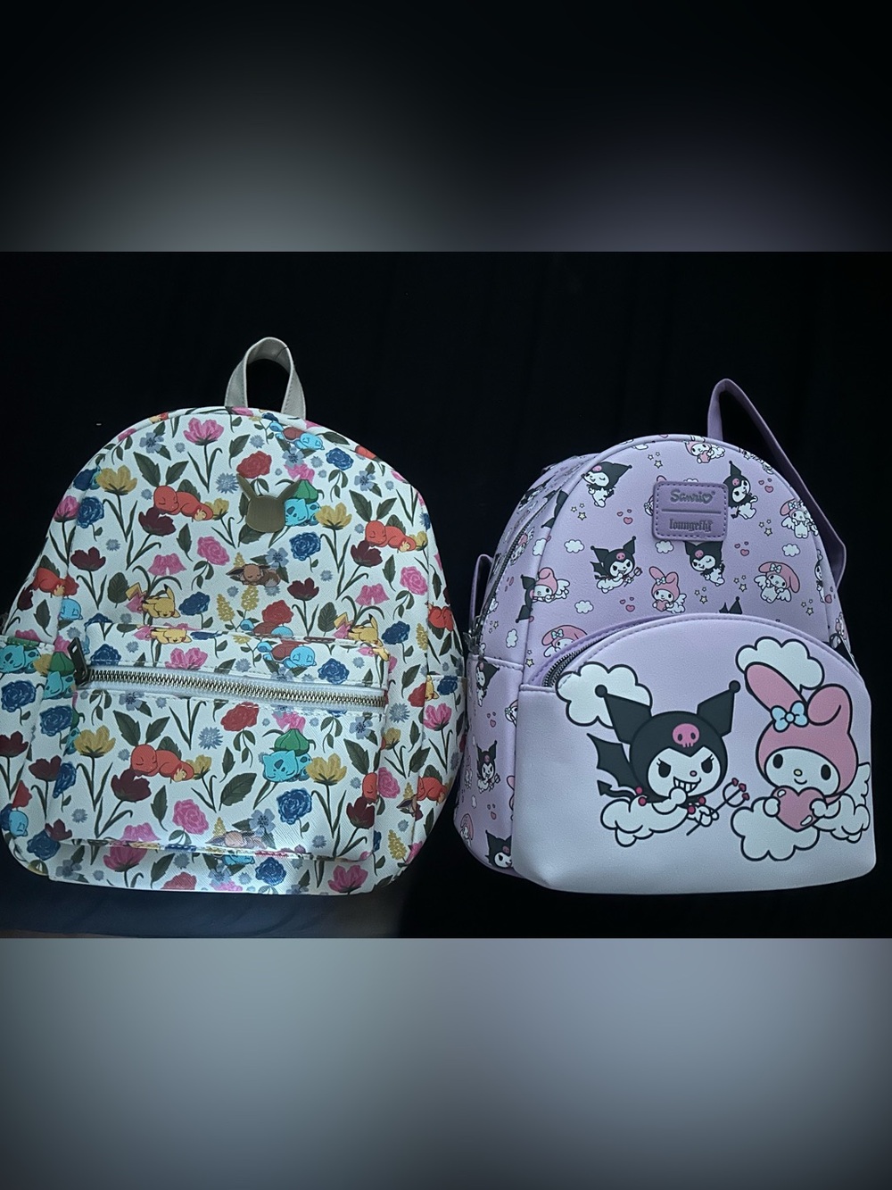 Pokemon Floral & Pastel Character Kids Backpacks - White, Pink, Purple, Blue